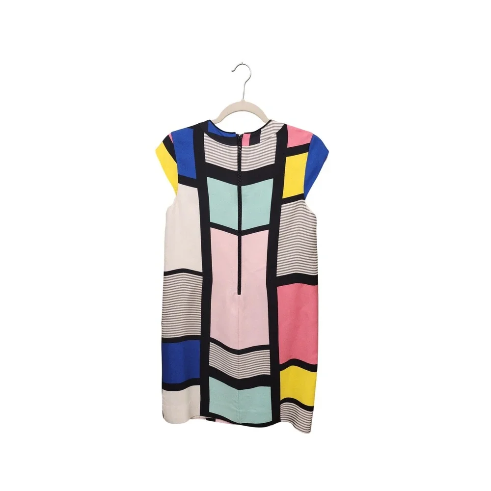 Kate Spade Colorblock Geometric Mod Shift Dress Multicolor Striped‎ Size 8